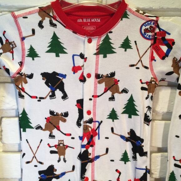 Little Blue House by Hatley Wild About Hockey Union Suit Sz. 8 Pyjamas - Picture 1 of 5